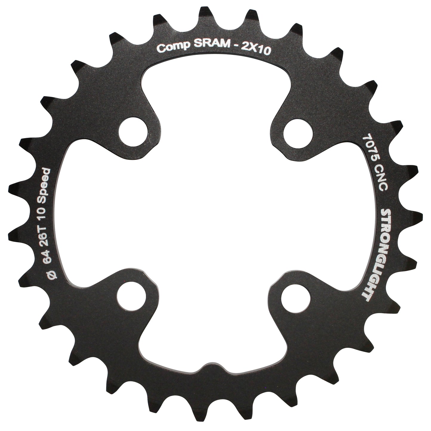 Plateau VTT 4 bras Stronglight D64 pour SRAM XO Shimano int26 10V