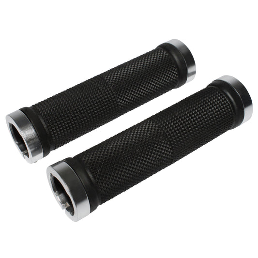 Poignées City VTT Newton grip diamants noir 130mm double collier