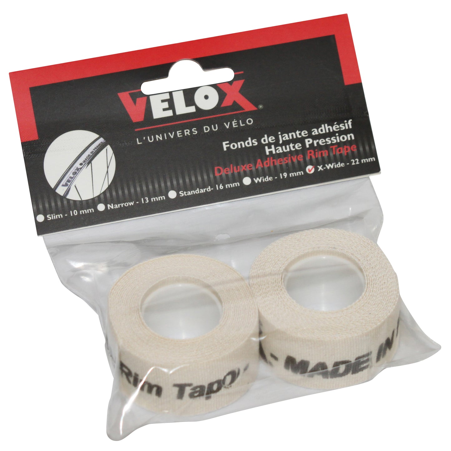 Fond de jante Velox tresse adhésif en 22mm longueur 2m
