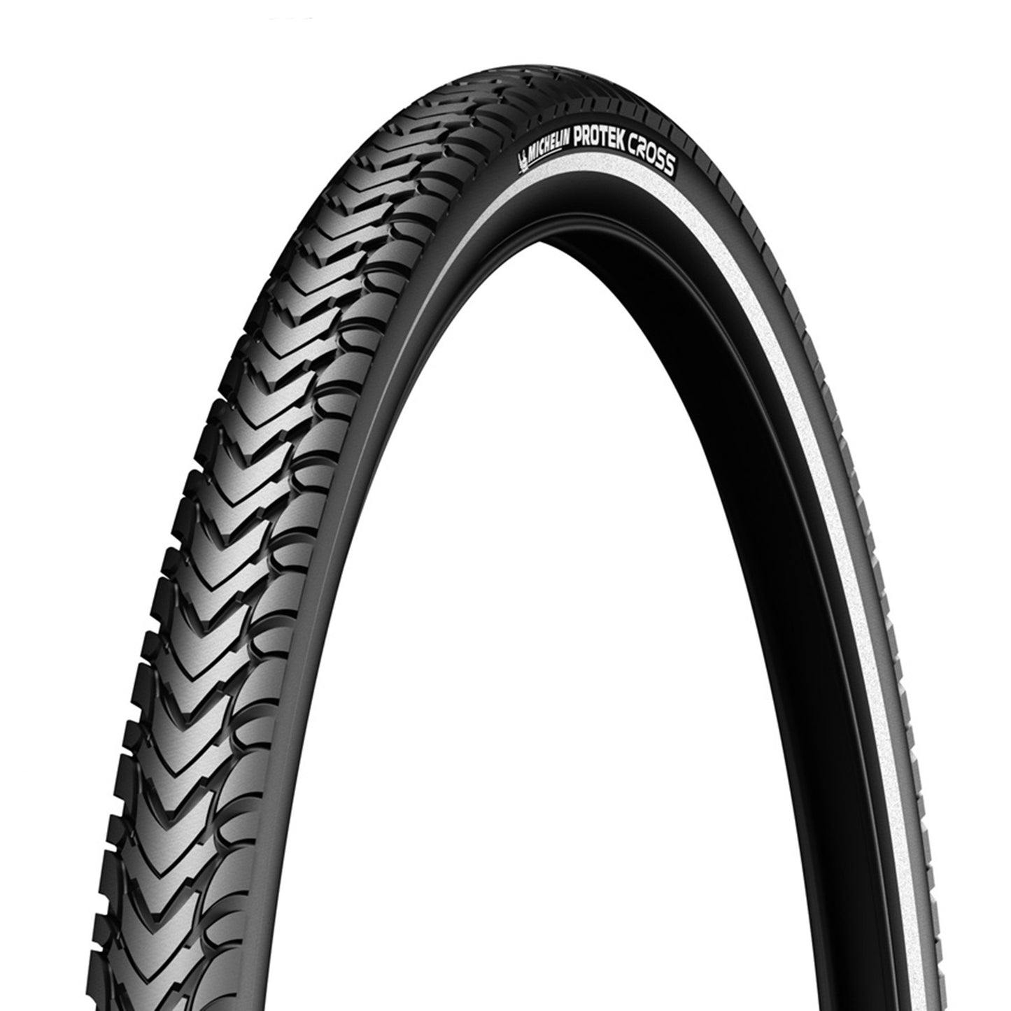 700 X 32 Michelin Protek Cross Max Hybrid Tyre with 5mm Puncture Protection Black TR (32-622) Reflective Sidewall E-bike Compatible