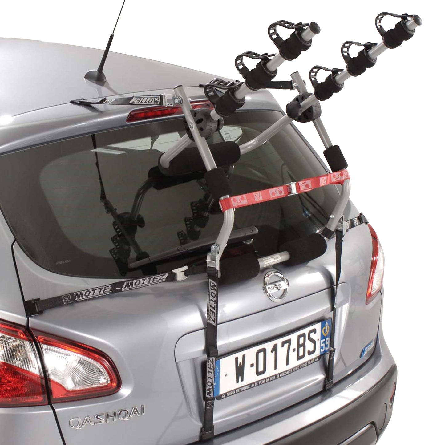 Mottez Ariane Trunk Bike Rack, 3 Bikes, 6 Straps