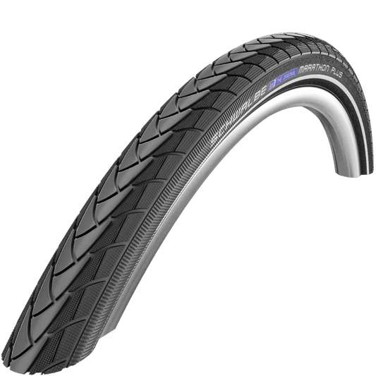 City Tire 16 X 1.35 Schwalbe Marathon Plus Black TR (35-349) 5mm Reinforcement Reflective Sidewall E-bike Compatible