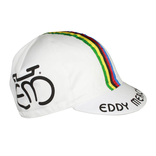 Vintage Cycling Cap Eddy Merckx World Champion White Gist