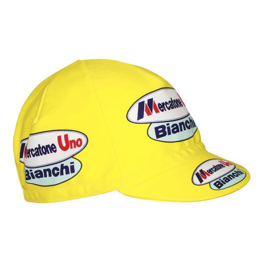 Yellow Gist vintage Mercatone cycling cap
