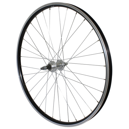 Roue PCP VTT patin 26" arrière alu noir double paroi moyeu alu