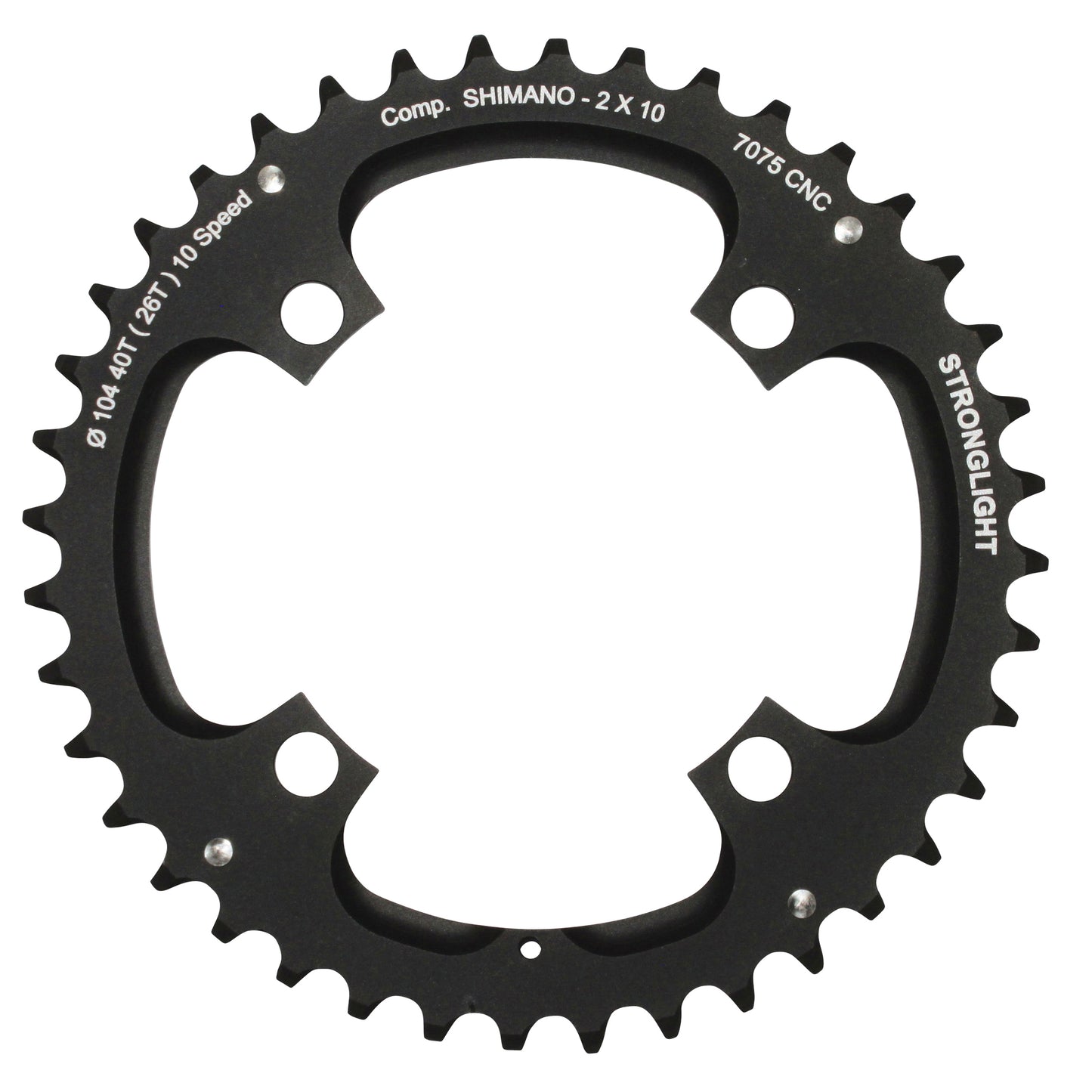 Plateau VTT 4 bras Stronglight D104 pour Shimano double 40D 10V