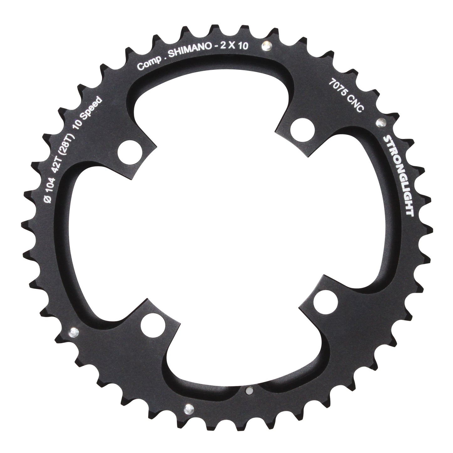 Plateau VTT 4 bras Stronglight D104 pour Shimano double 42D 10V