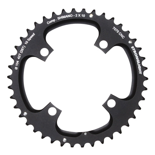 Plateau VTT 4 bras Stronglight D104 pour Shimano double 42D 10V