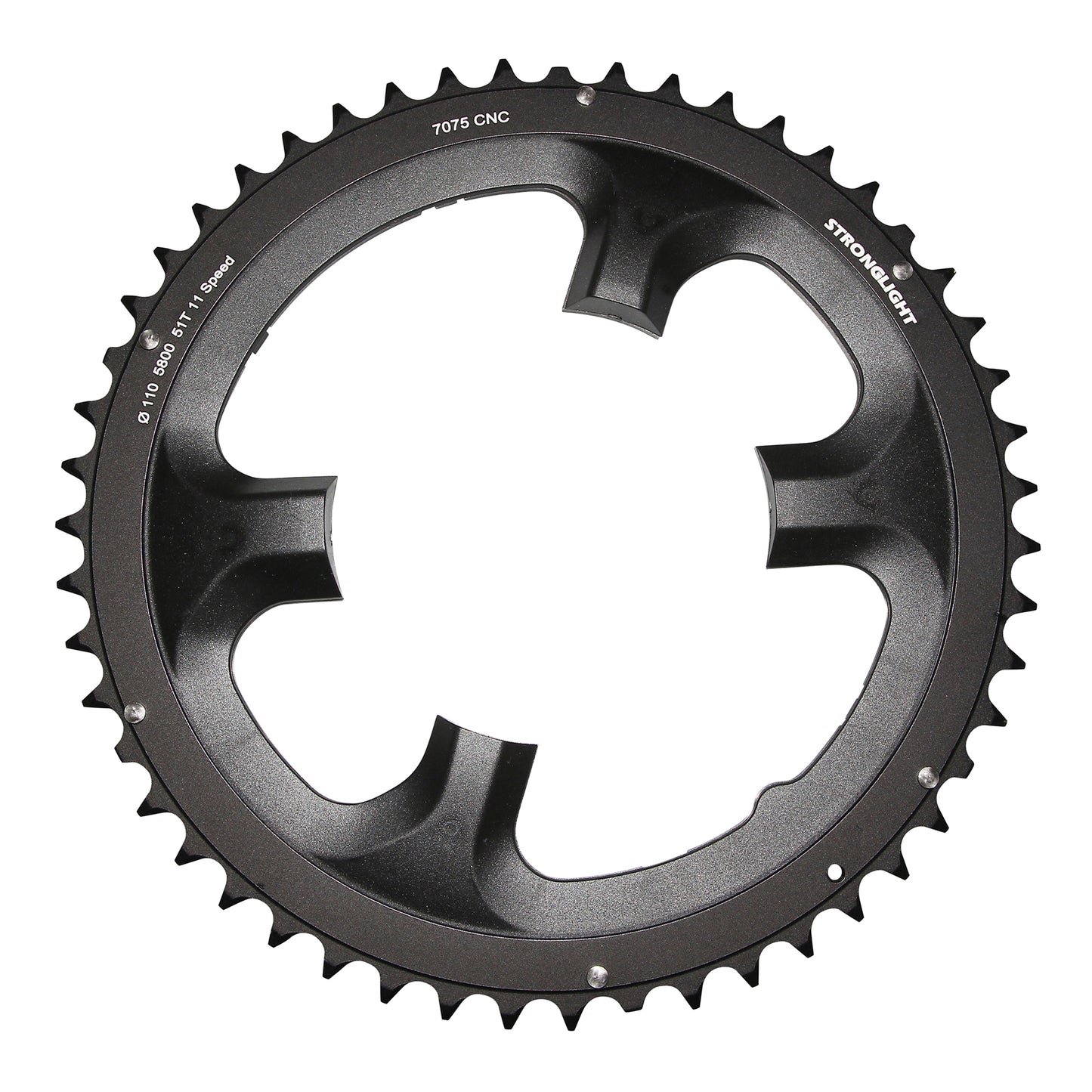 Plateau route Stronglight 4 bras D110 pour Shimano 105 5800 51D ext