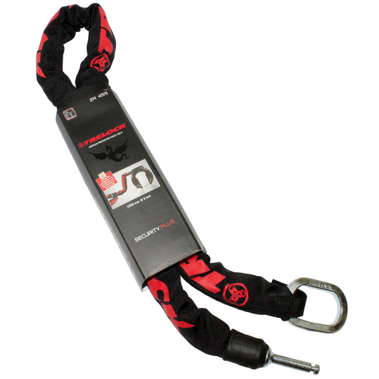 Loop chain bicycle lock for horseshoe lock Trelock ZR455 black cable 1m diam 8 mm plug depth 50 mm and diam 9.6 mm
