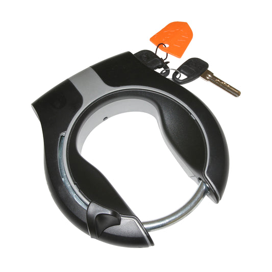 Axa Victory Matte Black-Silver Horseshoe Bicycle Lock - Security Level 14-15 - Plug-in Compatible