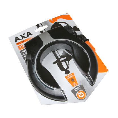 Axa Victory Matte Black-Silver Horseshoe Bicycle Lock - Security Level 14-15 - Plug-in Compatible