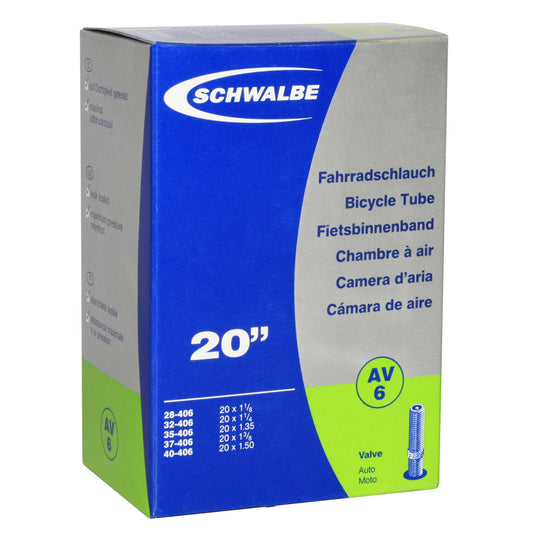 Chambre à air vélo 20 x 1 1-8 Schwalbe valve standard (28-406 à 40-406) (av6)