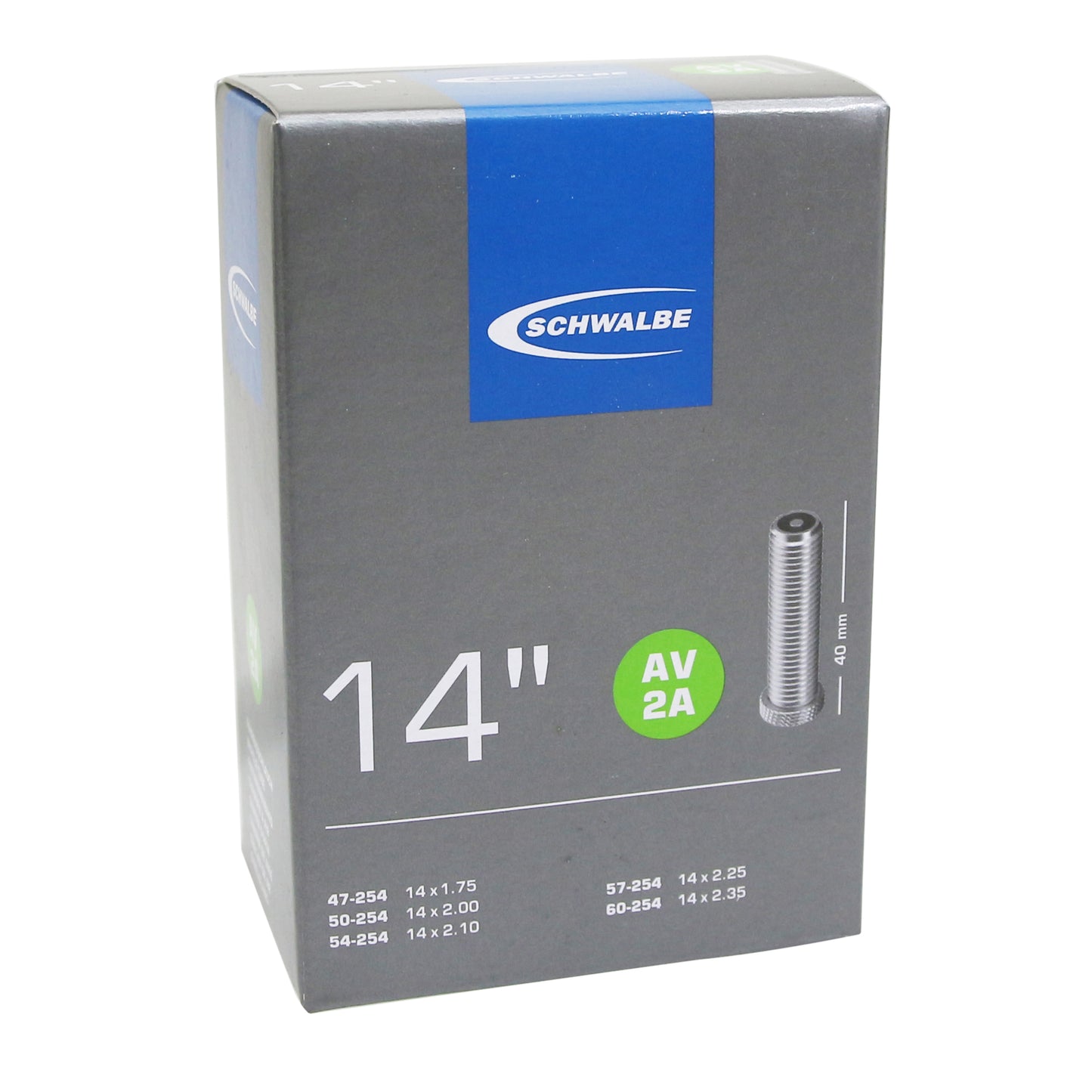 Chambre à air vélo 14 x 1.75 Schwalbe valve standard (47-254 à 60-254)(av2a)
