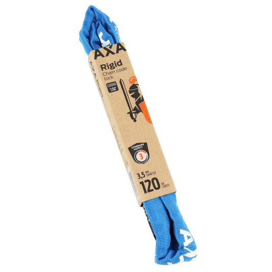 Antivol vélo chaîne à combinaison Axa rigid code diam 3.5 mm l1.20m bleu - sécurité niveau 3