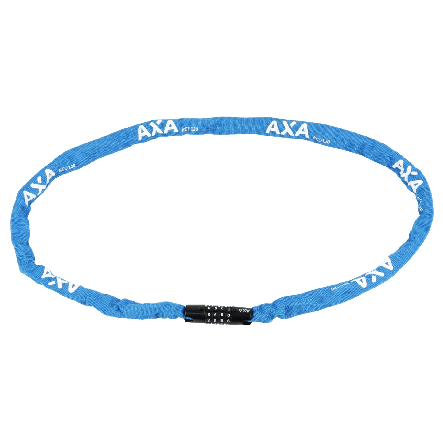 Antivol vélo chaîne à combinaison Axa rigid code diam 3.5 mm l1.20m bleu - sécurité niveau 3