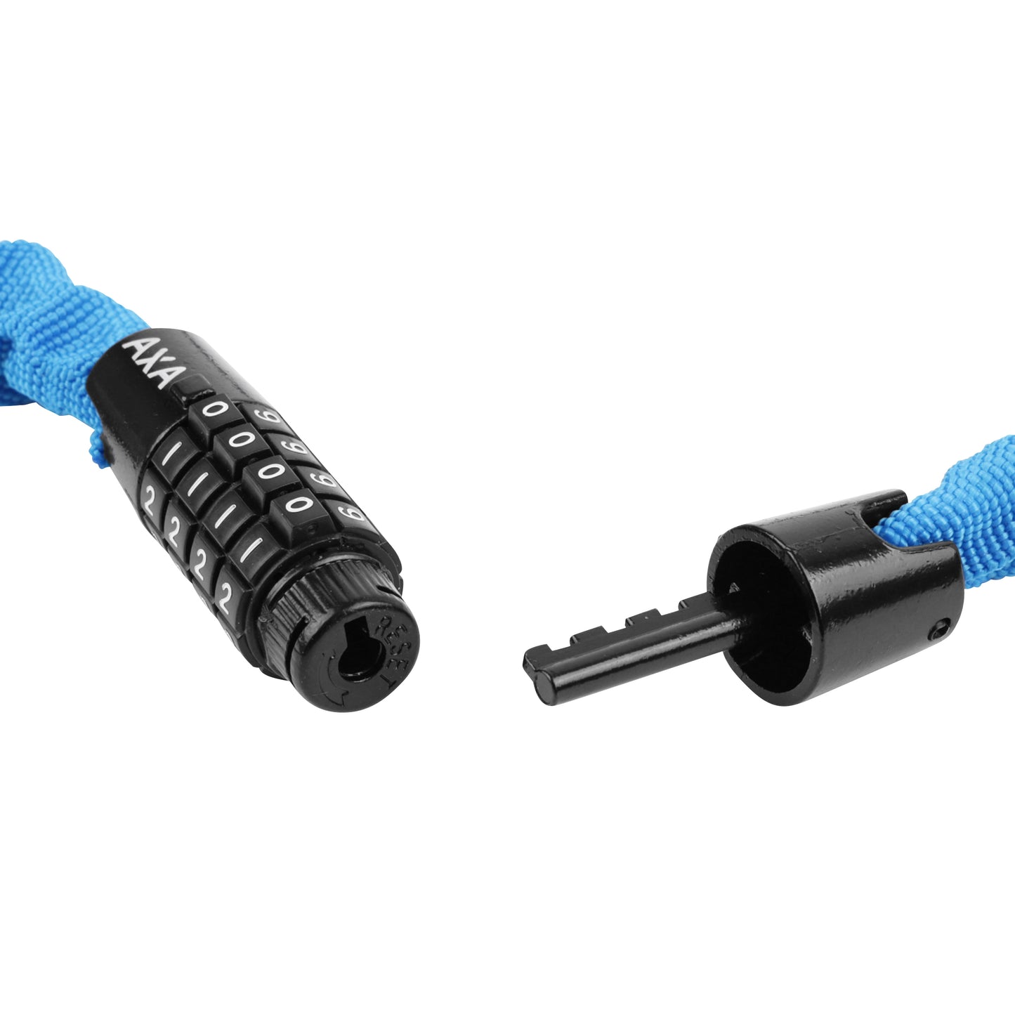 Antivol vélo chaîne à combinaison Axa rigid code diam 3.5 mm l1.20m bleu - sécurité niveau 3