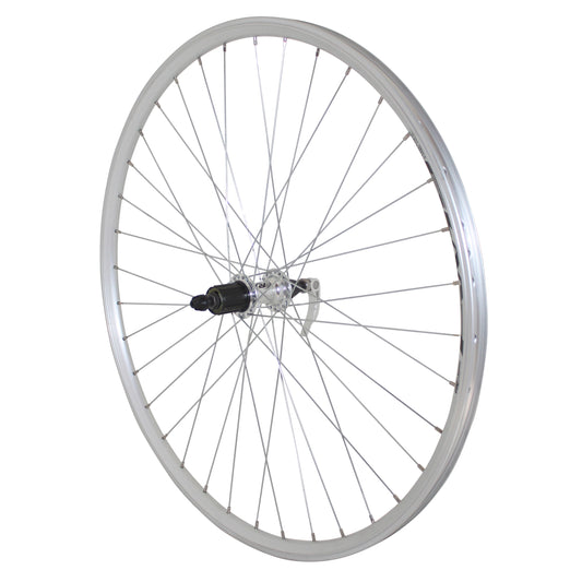 Roue VTC Velox patin blocage 700x35 ER10 argent arrière QC300