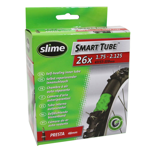 Bike inner tube 26 x 1.75-2.10 Slime presta valve removable core with anti-puncture sealant