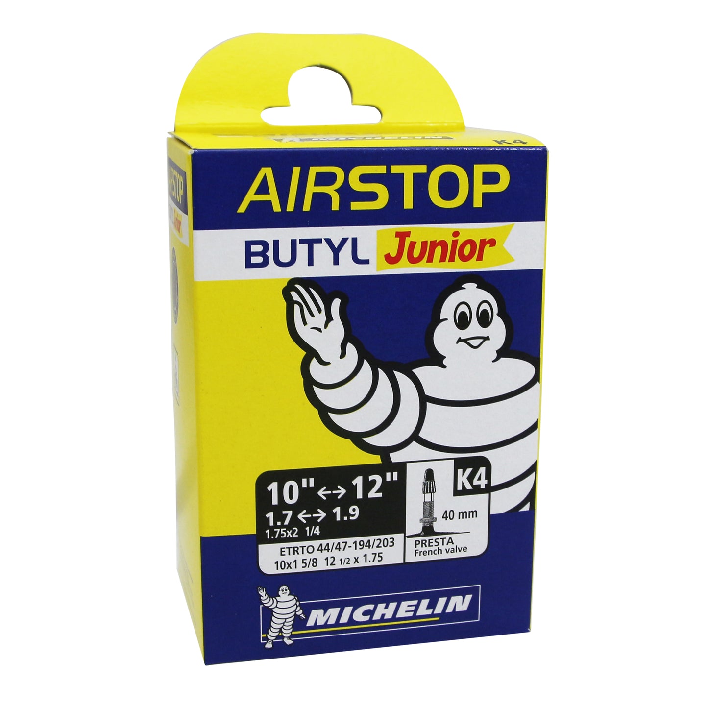 Chambre à air vélo 12 x 1.30-1.80 (1-2 x 1.75-2 1-4) Michelin k4-k3 valve presta 40mm 75g