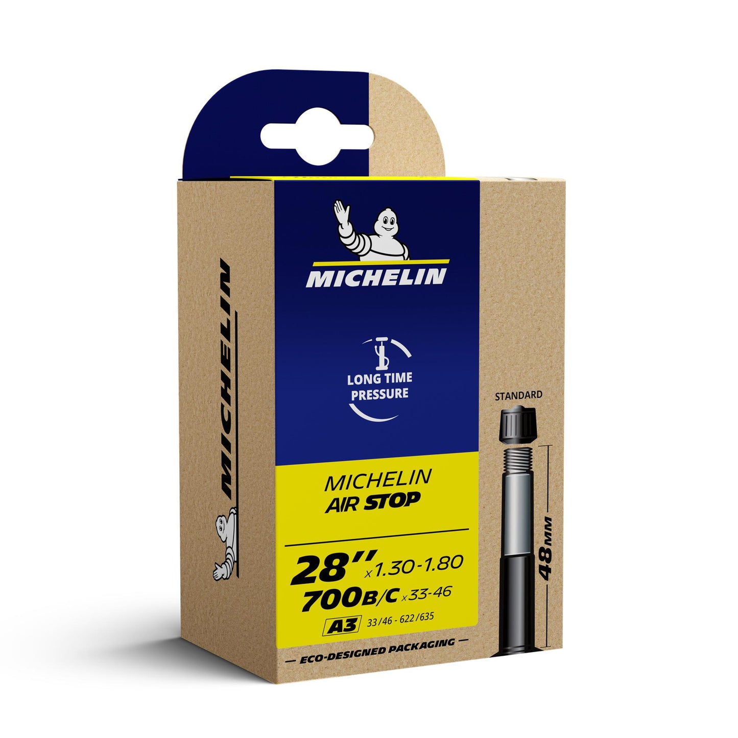 Chambre à air vélo 700 x 33-46 Michelin a3 valve standard 48mm