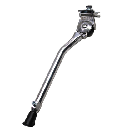 Béquille vélo latérale avec plaque Newton 20-28" réglable alu argent