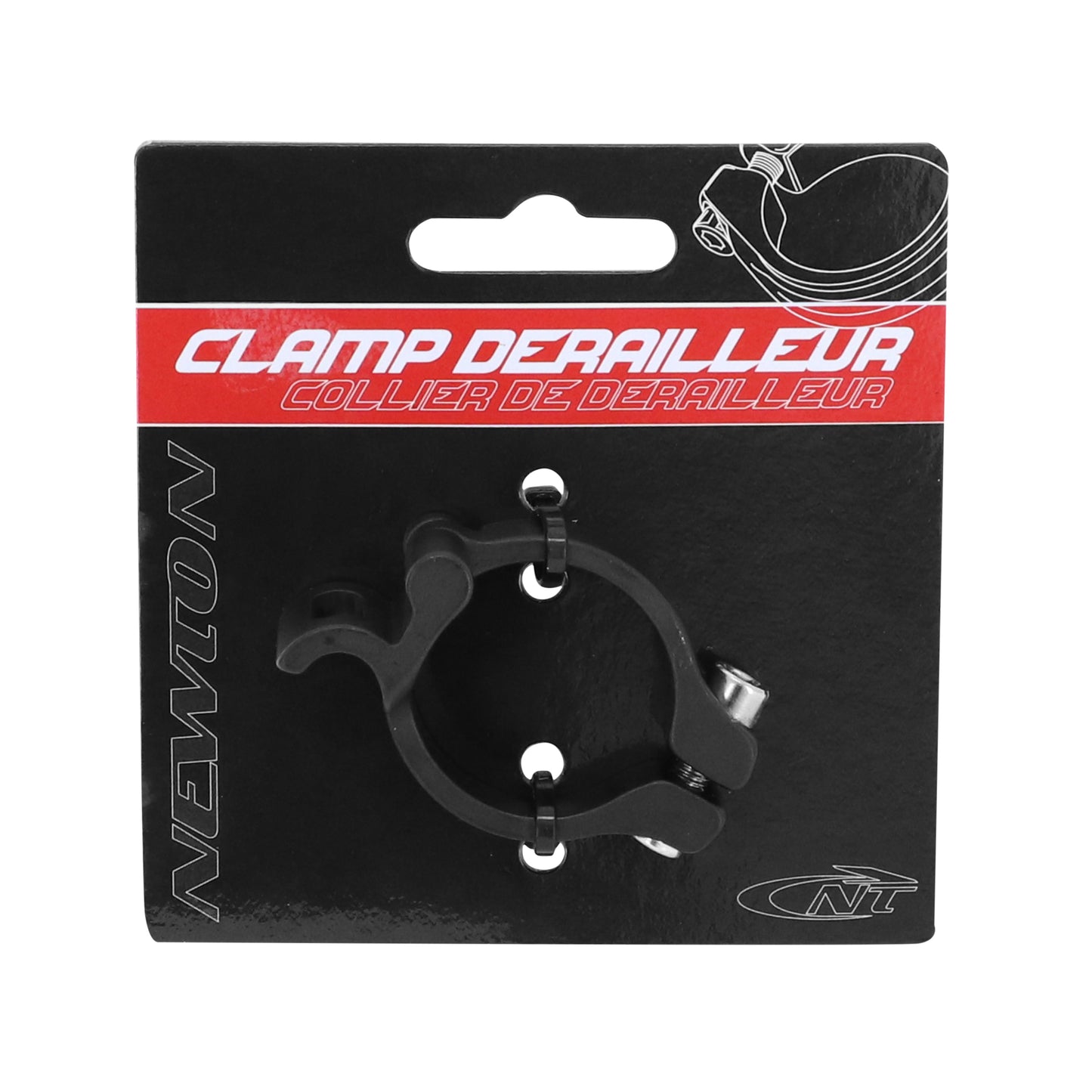 Collier dérailleur avant braser Newton alu noir diam. 31,8mm
