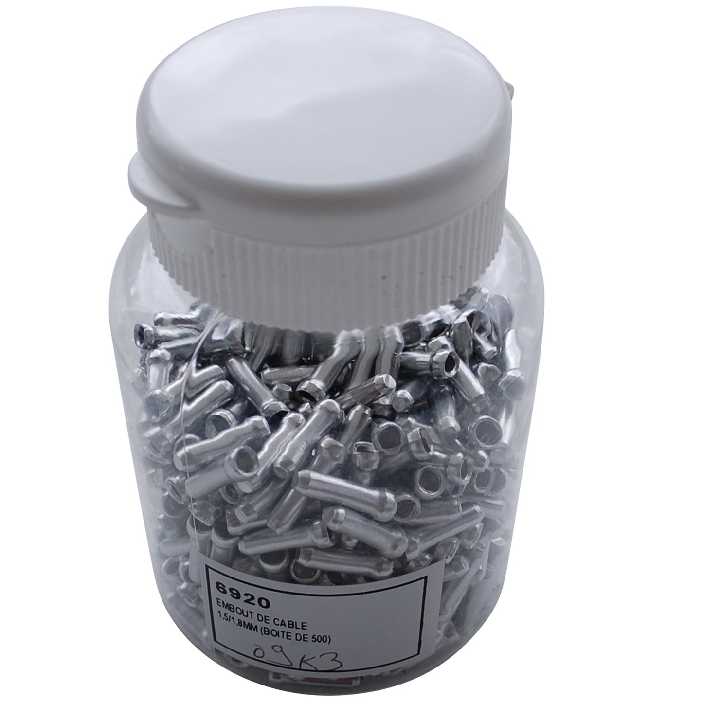Embout de câble dérailleur 1,5-1,8mm eco argent (boite de 500)