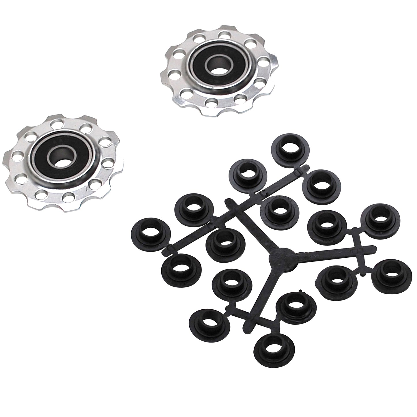 PCP Derailleur Pulley 7-8 speed silver aluminum with bearings 10T set of 2