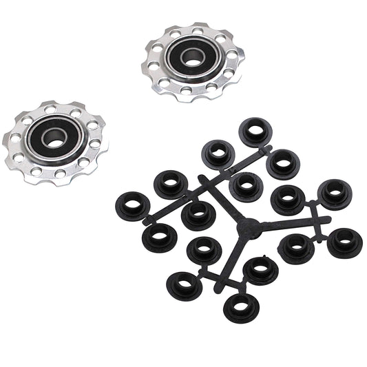 Galet Dérailleur PCP 7-8v. alu argent à roulement 10dts jeu de 2