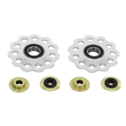 Galet Dérailleur PCP 9-10v. alu argent à roulement 11dts jeu de 2