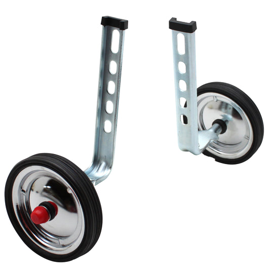 Newton bike stabiliser chrome steel wheel 12-20" pair