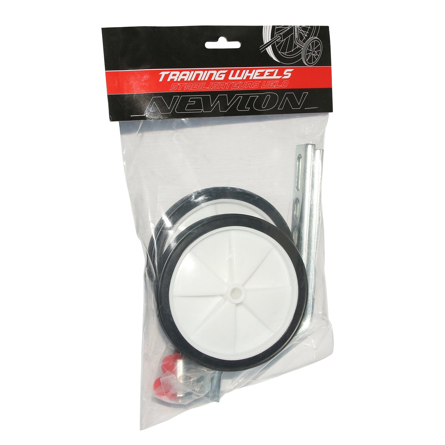 Stabilisateur vélo Newton roue plastique blanc 12-16" paire