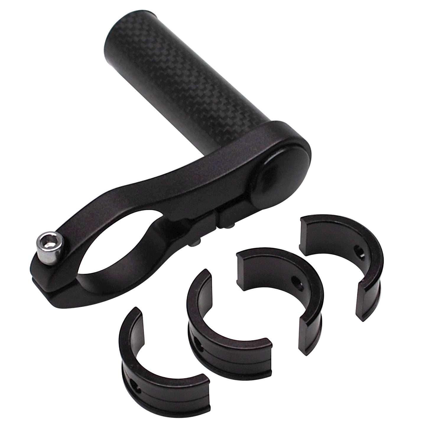 Support compteur et éclairage alu-carbone fixation cintre 25,8-31,8mm (largeur 70mm et diamètre 25mm) -PCP-