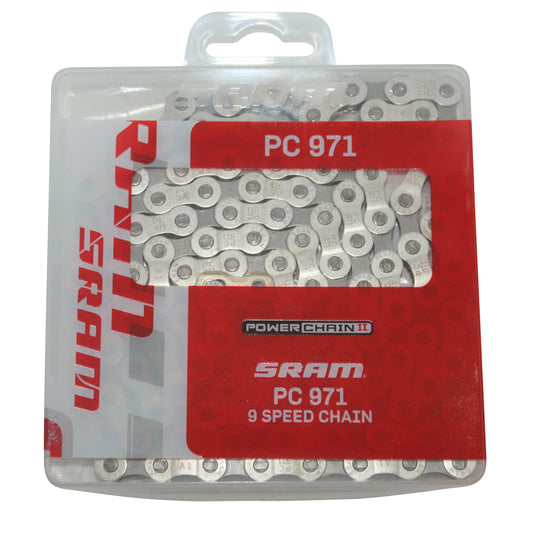 Chaîne vélo 9v. Route-VTT Sram pc-971 argent 114 maillons